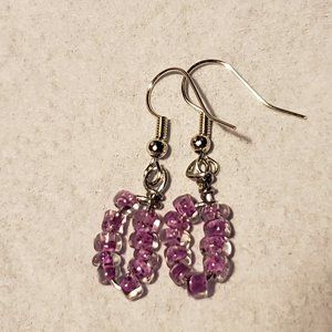 Hooked Purple Handmade Earring